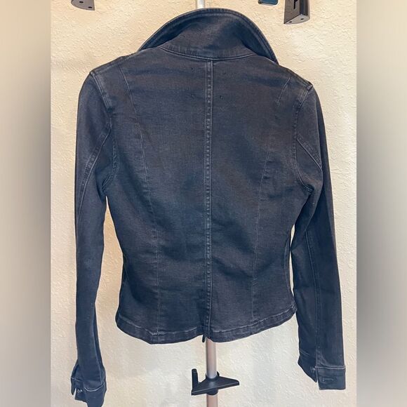 L’Agence Washed Black Admiral Crop Double Breasted Jacket Classic Lapel SMALL - Picture 11 of 14